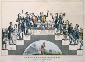 Drunkardens fremgang, fra det første glasset til graven, 1848